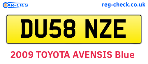 DU58NZE are the vehicle registration plates.