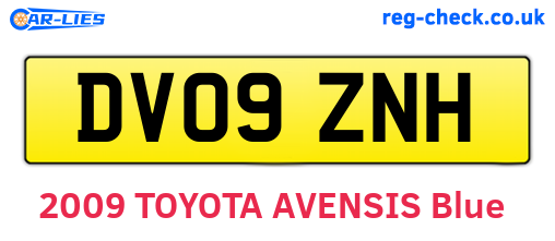 DV09ZNH are the vehicle registration plates.