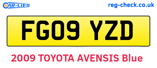 FG09YZD are the vehicle registration plates.