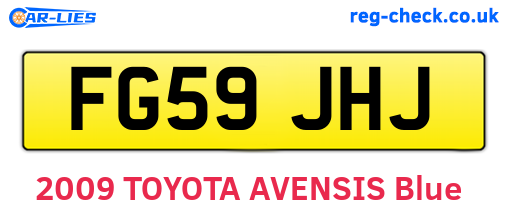 FG59JHJ are the vehicle registration plates.