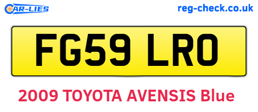 FG59LRO are the vehicle registration plates.