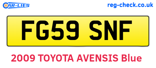 FG59SNF are the vehicle registration plates.