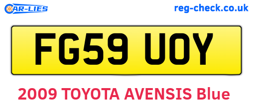 FG59UOY are the vehicle registration plates.