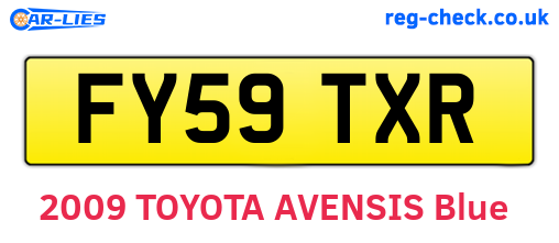 FY59TXR are the vehicle registration plates.