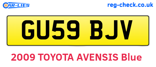 GU59BJV are the vehicle registration plates.