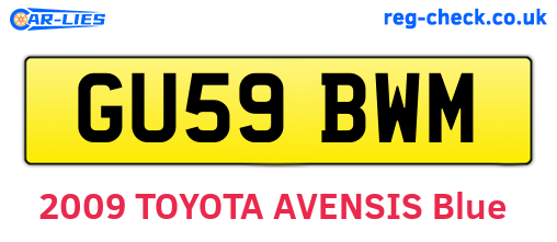 GU59BWM are the vehicle registration plates.