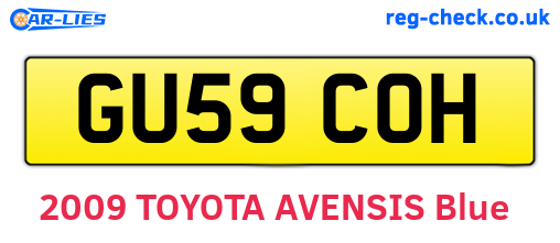 GU59COH are the vehicle registration plates.