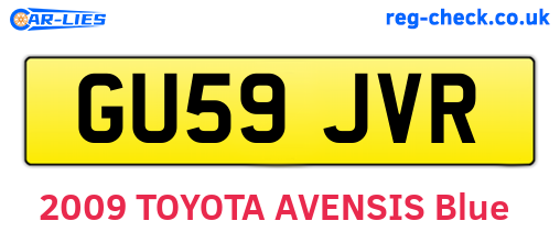 GU59JVR are the vehicle registration plates.