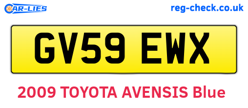 GV59EWX are the vehicle registration plates.
