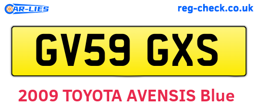 GV59GXS are the vehicle registration plates.