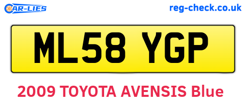 ML58YGP are the vehicle registration plates.
