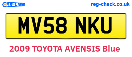 MV58NKU are the vehicle registration plates.