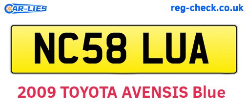 NC58LUA are the vehicle registration plates.