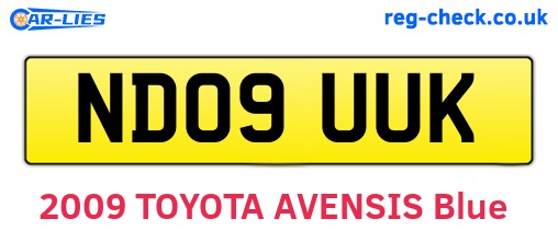 ND09UUK are the vehicle registration plates.