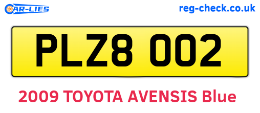 PLZ8002 are the vehicle registration plates.