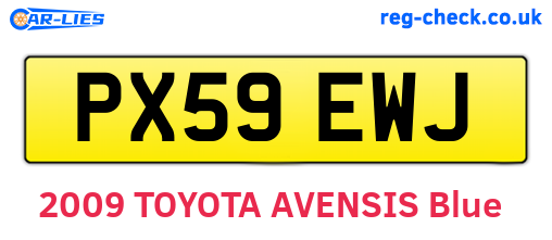 PX59EWJ are the vehicle registration plates.