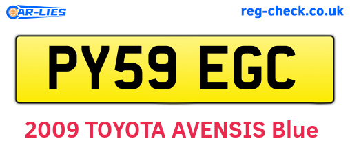 PY59EGC are the vehicle registration plates.