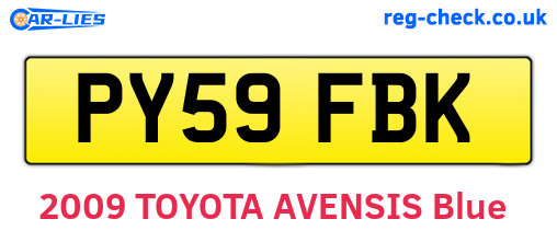 PY59FBK are the vehicle registration plates.