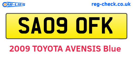 SA09OFK are the vehicle registration plates.