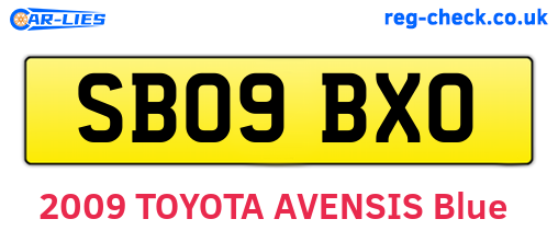 SB09BXO are the vehicle registration plates.
