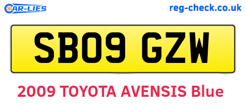 SB09GZW are the vehicle registration plates.
