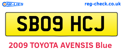 SB09HCJ are the vehicle registration plates.
