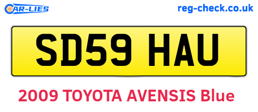 SD59HAU are the vehicle registration plates.