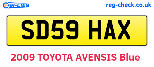 SD59HAX are the vehicle registration plates.