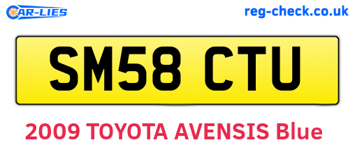 SM58CTU are the vehicle registration plates.