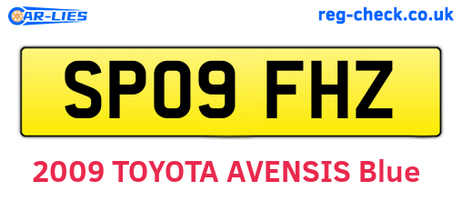 SP09FHZ are the vehicle registration plates.
