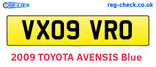 VX09VRO are the vehicle registration plates.