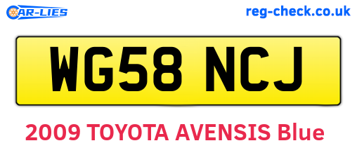 WG58NCJ are the vehicle registration plates.