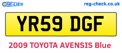 YR59DGF are the vehicle registration plates.
