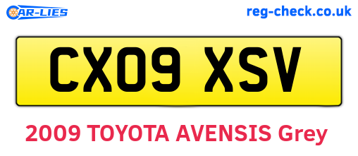 CX09XSV are the vehicle registration plates.