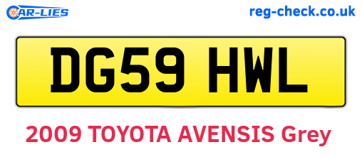 DG59HWL are the vehicle registration plates.