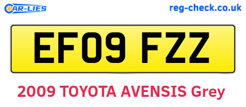EF09FZZ are the vehicle registration plates.