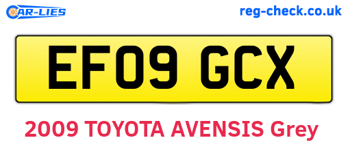 EF09GCX are the vehicle registration plates.