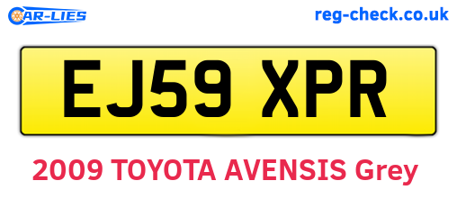EJ59XPR are the vehicle registration plates.