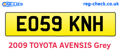 EO59KNH are the vehicle registration plates.