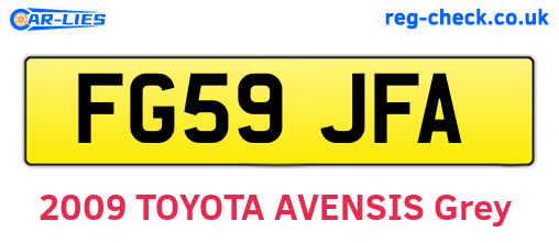 FG59JFA are the vehicle registration plates.