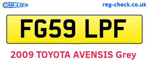 FG59LPF are the vehicle registration plates.