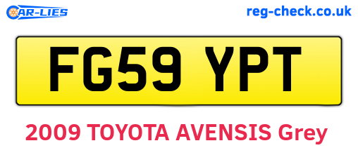 FG59YPT are the vehicle registration plates.