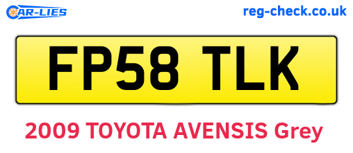 FP58TLK are the vehicle registration plates.