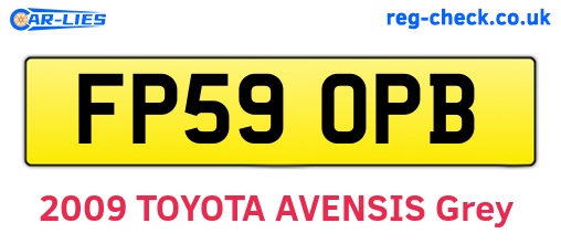 FP59OPB are the vehicle registration plates.