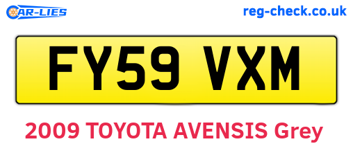 FY59VXM are the vehicle registration plates.