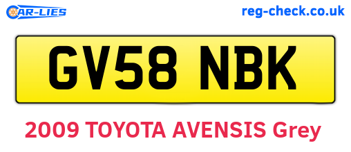 GV58NBK are the vehicle registration plates.