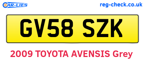 GV58SZK are the vehicle registration plates.