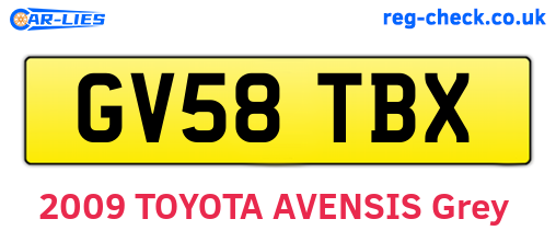 GV58TBX are the vehicle registration plates.