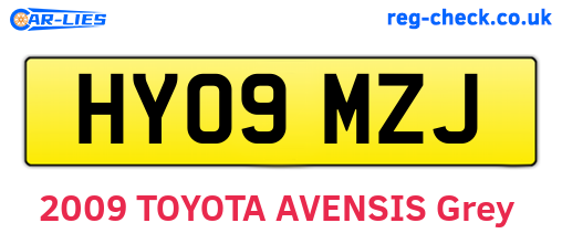 HY09MZJ are the vehicle registration plates.