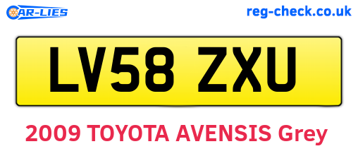 LV58ZXU are the vehicle registration plates.